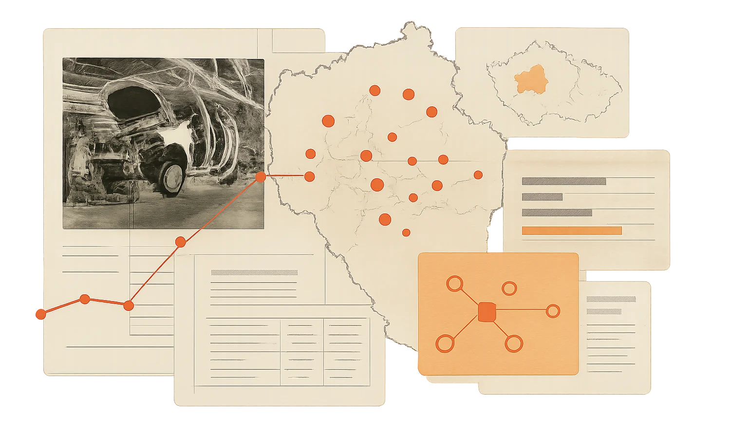 Tematická ilustrace k článku Automobilový průmysl v Plzeňském kraji.