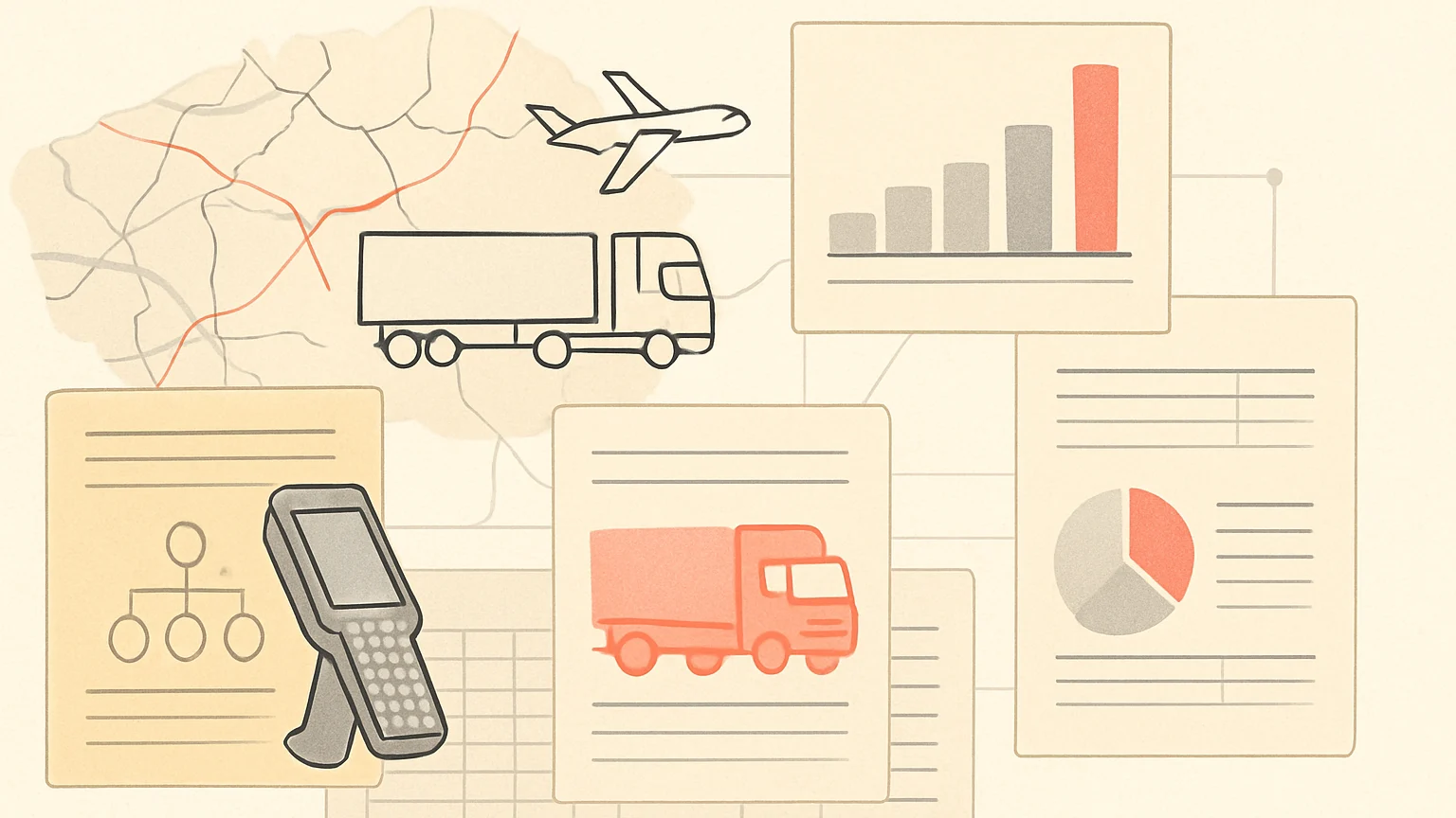 Tematická ilustrace k článku Logistika a doprava v ČR — kompletní přehled 2026.