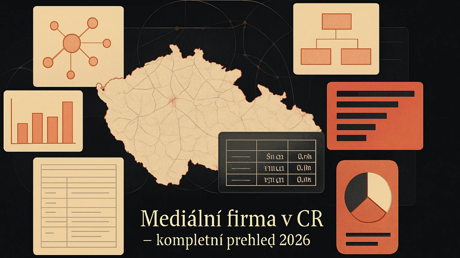 Tematická ilustrace k článku Mediální firmy v ČR — kompletní přehled 2026.
