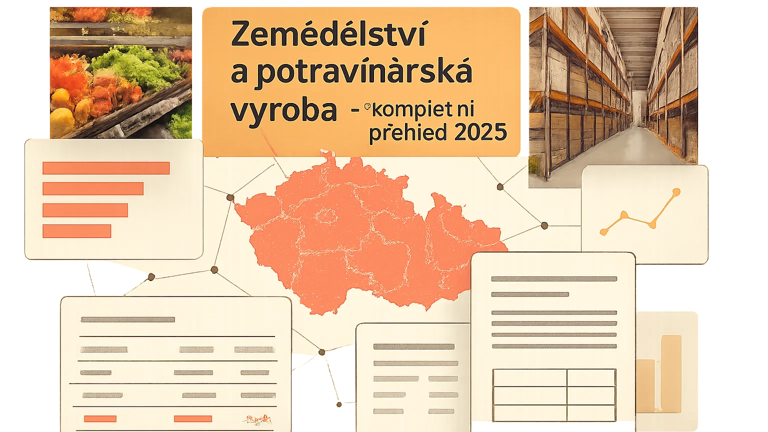 Tematická ilustrace k článku Zemědělství a potravinářská výroba — kompletní přehled 2026.